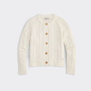 Girls' Cream Cable Knit Cardigan